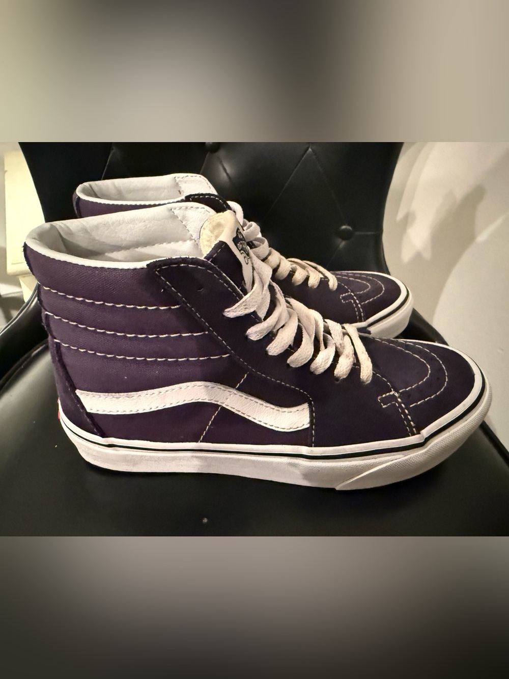 Vans High Top Sneakers in Purple and White